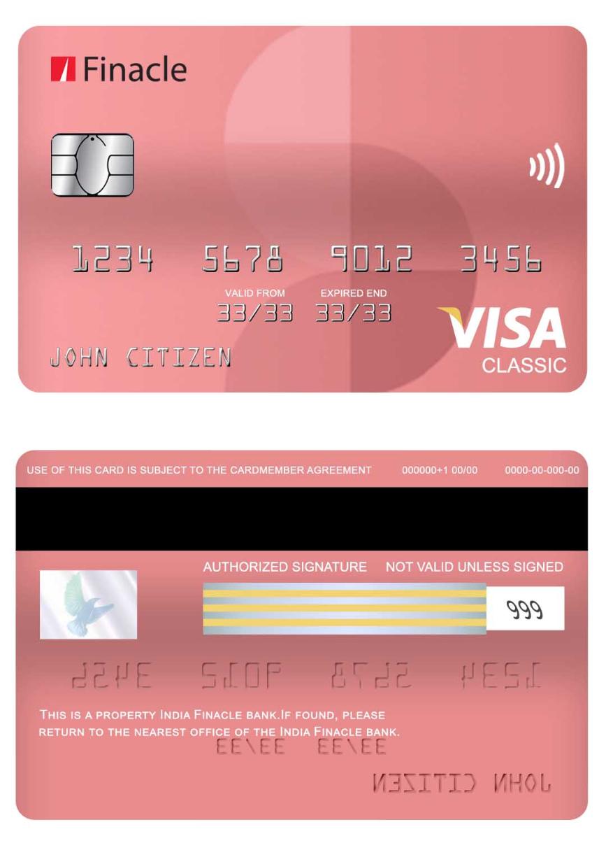 India Finacle bank visa classic card